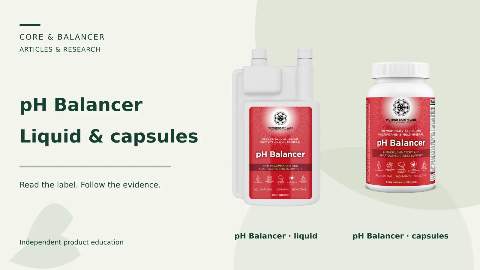 pH Balancer liquid and pH Balancer capsules — pH Balancer: Liquid & capsules