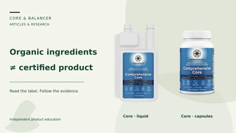 Organic Ingredients vs. Certified Organic Supplements