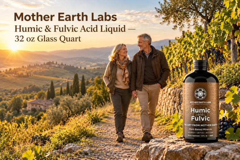 Mother Earth Labs Humic & Fulvic Acid Liquid — 32 oz Glass Quart