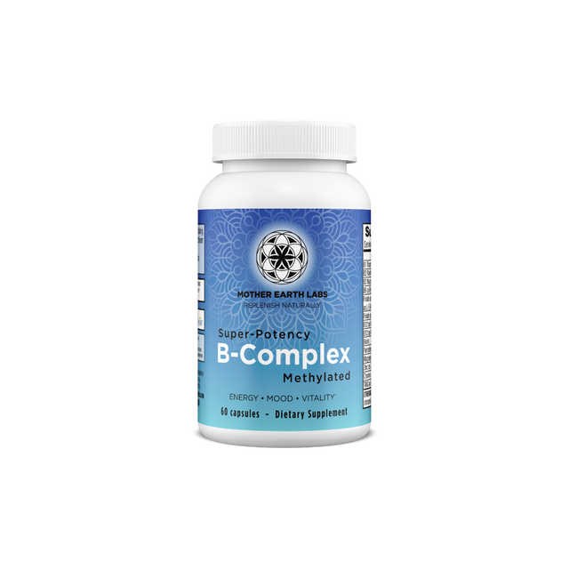 Bioactive B-Complex Capsules – Methylated B Vitamins with L-5-MTHF — official Mother Earth Labs product photograph