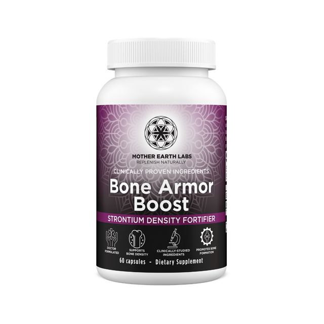 Bone Armor Boost Strontium Citrate Capsules – Bone Density Support — official Mother Earth Labs product photograph