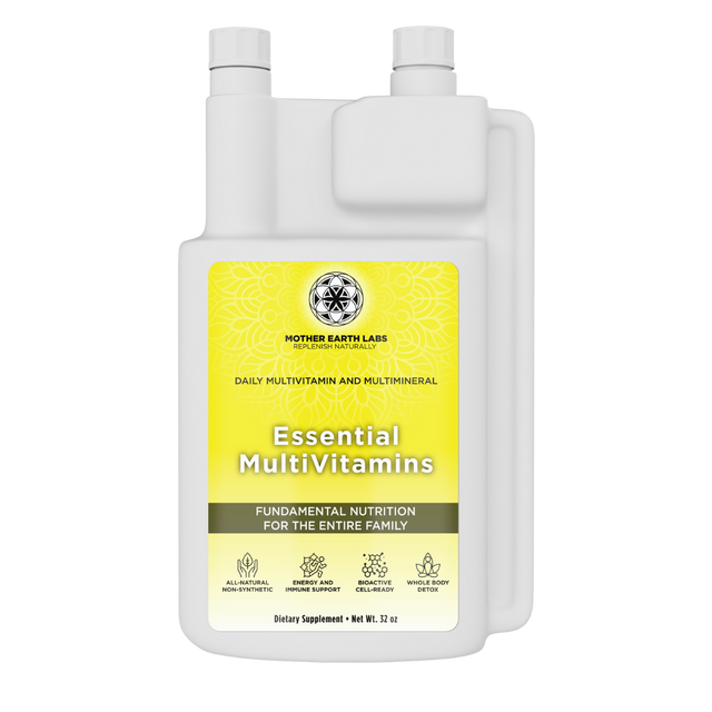 Essential MultiVitamins Liquid Multivitamin – 32 oz Dispensing Quart — official Mother Earth Labs product photograph