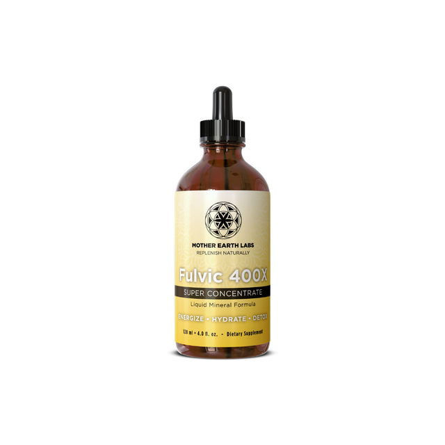 Fulvic 400X Concentrated Fulvic Acid Liquid Drops – 4 oz — official Mother Earth Labs product photograph