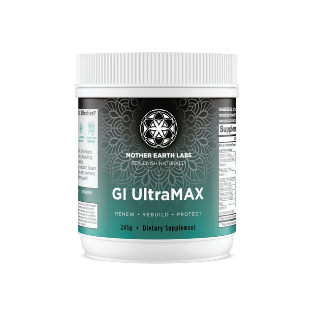 GI UltraMAX Gut Health Powder – Gut Lining & Digestive Support — official Mother Earth Labs product photograph