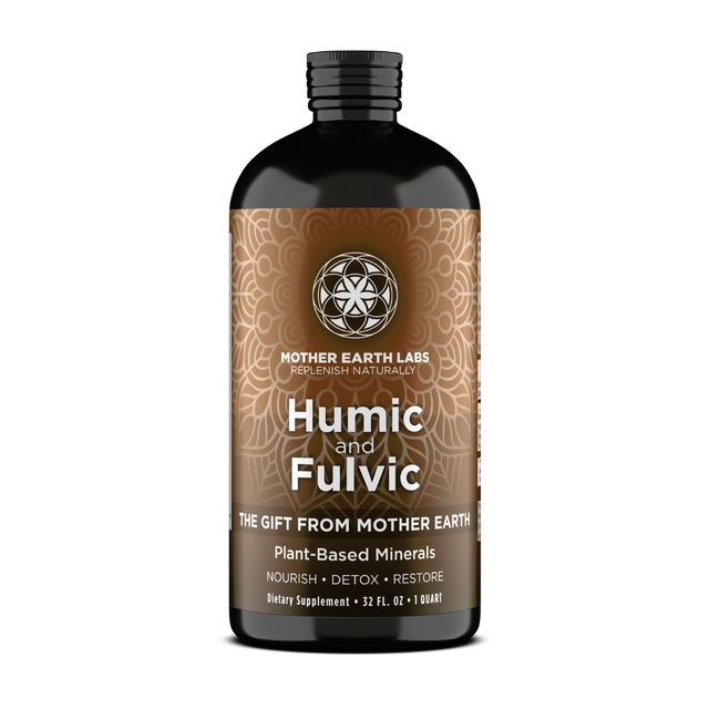 Humic & Fulvic Acid Liquid – 32 oz Glass Quart — official Mother Earth Labs product photograph