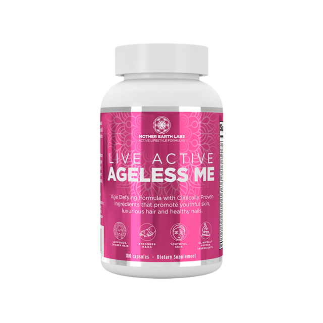 Live Active Ageless ME Collagen Capsules – Skin, Hair & Nail Support — official Mother Earth Labs product photograph