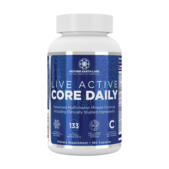 Live Active Core Daily Multivitamin Capsules – Healthy Aging & Energy Support — official Mother Earth Labs product photograph
