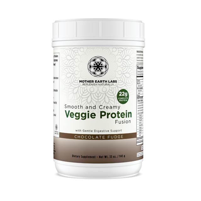 Organic Plant-Based Veggie Protein Powder – Chocolate Fudge — official Mother Earth Labs product photograph
