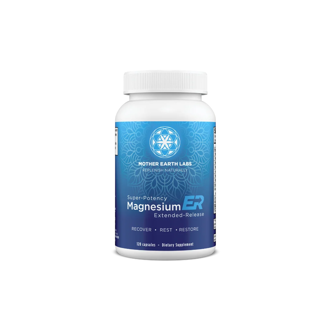 Original Mother Earth Labs Super-Potency Magnesium ER Extended-Release bottle, 120 capsules